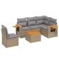 vidaXL Juego de sofás jardín con cojines 6 pzas ratán sintético beige vidaXL Juego de sofás jardín con cojines 6 pzas ratán sintético beige