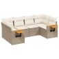 vidaXL Juego de sofás jardín con cojines 6 pzas ratán sintético beige vidaXL Juego de sofás jardín con cojines 6 pzas ratán sintético beige