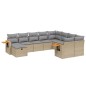 vidaXL Juego de sofás jardín con cojines beige 10 pzas ratán sintético vidaXL Juego de sofás jardín con cojines beige 10 pzas ratán sintético