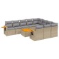 vidaXL Set de sofás de jardín 11pzas con cojines ratán sintético beige vidaXL Set de sofás de jardín 11pzas con cojines ratán sintético beige