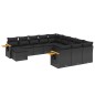 vidaXL Set de sofás de jardín 11 pzas y cojines ratán sintético negro vidaXL Set de sofás de jardín 11 pzas y cojines ratán sintético negro