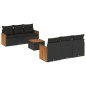 vidaXL Set de comedor de jardín 7 pzas y cojines ratán sintético negro vidaXL Set de comedor de jardín 7 pzas y cojines ratán sintético negro