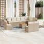 vidaXL Set de sofás de jardín 11pzas con cojines ratán sintético beige vidaXL Set de sofás de jardín 11pzas con cojines ratán sintético beige