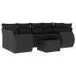 vidaXL Set de comedor de jardín 7 pzas y cojines ratán sintético negro vidaXL Set de comedor de jardín 7 pzas y cojines ratán sintético negro