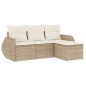 vidaXL Juego de sofás jardín con cojines 4 pzas ratán sintético beige vidaXL Juego de sofás jardín con cojines 4 pzas ratán sintético beige