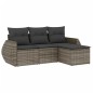 vidaXL Set de sofás de jardín 4 pzas y cojines ratán sintético gris vidaXL Set de sofás de jardín 4 pzas y cojines ratán sintético gris