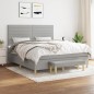 vidaXL Cama box spring con colchón tela gris claro 180x200 cm vidaXL Cama box spring con colchón tela gris claro 180x200 cm