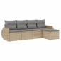vidaXL Juego de sofás jardín con cojines 5 pzas ratán sintético beige vidaXL Juego de sofás jardín con cojines 5 pzas ratán sintético beige