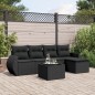 vidaXL Set de sofás de jardín 6 piezas y cojines ratán sintético negro vidaXL Set de sofás de jardín 6 piezas y cojines ratán sintético negro