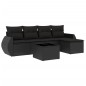 vidaXL Set de sofás de jardín 6 piezas y cojines ratán sintético negro vidaXL Set de sofás de jardín 6 piezas y cojines ratán sintético negro