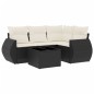 vidaXL Set de muebles de jardín 5 pzas y cojines ratán sintético negro