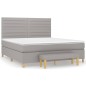 vidaXL Cama box spring con colchón tela gris claro 180x200 cm vidaXL Cama box spring con colchón tela gris claro 180x200 cm