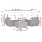 vidaXL Set de muebles de jardín 5 pzas y cojines ratán sintético negro