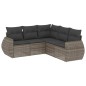 vidaXL Juego de sofás jardín con cojines 5 pzas ratán sintético gris vidaXL Juego de sofás jardín con cojines 5 pzas ratán sintético gris