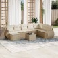 vidaXL Set de sofás de jardín 9 pzas con cojines ratán sintético beige vidaXL Set de sofás de jardín 9 pzas con cojines ratán sintético beige