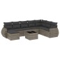 vidaXL Set de muebles de jardín 9 pzas y cojines ratán sintético gris vidaXL Set de muebles de jardín 9 pzas y cojines ratán sintético gris
