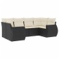 vidaXL Set de sofás de jardín 6 piezas y cojines ratán sintético negro vidaXL Set de sofás de jardín 6 piezas y cojines ratán sintético negro