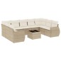 vidaXL Juego de sofás jardín con cojines beige 10 pzas ratán sintético vidaXL Juego de sofás jardín con cojines beige 10 pzas ratán sintético
