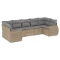 vidaXL Set sofás de jardín 7 piezas y cojines ratán sintético beige vidaXL Set sofás de jardín 7 piezas y cojines ratán sintético beige