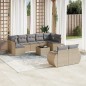 vidaXL Juego de sofás jardín con cojines beige 10 pzas ratán sintético vidaXL Juego de sofás jardín con cojines beige 10 pzas ratán sintético