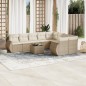vidaXL Juego de sofás jardín con cojines beige 10 pzas ratán sintético vidaXL Juego de sofás jardín con cojines beige 10 pzas ratán sintético