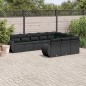 vidaXL Set de sofás de jardín 10 pzas cojines ratán sintético negro