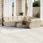 vidaXL Set de sofás de jardín 11pzas con cojines ratán sintético beige vidaXL Set de sofás de jardín 11pzas con cojines ratán sintético beige