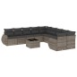 vidaXL Set de sofás de jardín 11 pzas y cojines ratán sintético gris vidaXL Set de sofás de jardín 11 pzas y cojines ratán sintético gris