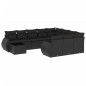 vidaXL Set de sofás de jardín 11 pzas y cojines ratán sintético negro vidaXL Set de sofás de jardín 11 pzas y cojines ratán sintético negro