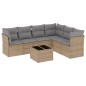 vidaXL Set sofás de jardín 7 piezas y cojines ratán sintético beige