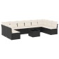 vidaXL Set de sofás de jardín 11 pzas y cojines ratán sintético negro vidaXL Set de sofás de jardín 11 pzas y cojines ratán sintético negro