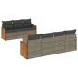 vidaXL Set de sofás de jardín 8 pzas y cojines ratán sintético gris vidaXL Set de sofás de jardín 8 pzas y cojines ratán sintético gris