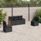 vidaXL Set de muebles de jardín 5 pzas y cojines ratán sintético negro vidaXL Set de muebles de jardín 5 pzas y cojines ratán sintético negro