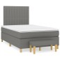 vidaXL Cama box spring con colchón tela gris oscuro 120x200 cm