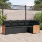 vidaXL Set de muebles de jardín 5 pzas y cojines ratán sintético negro vidaXL Set de muebles de jardín 5 pzas y cojines ratán sintético negro