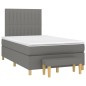 vidaXL Cama box spring con colchón tela gris oscuro 120x200 cm