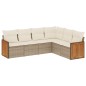 vidaXL Juego de sofás jardín con cojines 6 pzas ratán sintético beige vidaXL Juego de sofás jardín con cojines 6 pzas ratán sintético beige