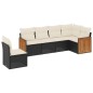 vidaXL Set de sofás de jardín 6 piezas y cojines ratán sintético negro vidaXL Set de sofás de jardín 6 piezas y cojines ratán sintético negro