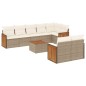 vidaXL Set de sofás de jardín 9 pzas con cojines ratán sintético beige vidaXL Set de sofás de jardín 9 pzas con cojines ratán sintético beige