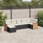 vidaXL Set de comedor de jardín 7 pzas y cojines ratán sintético negro vidaXL Set de comedor de jardín 7 pzas y cojines ratán sintético negro