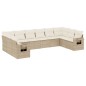 vidaXL Juego de sofás jardín con cojines beige 10 pzas ratán sintético vidaXL Juego de sofás jardín con cojines beige 10 pzas ratán sintético