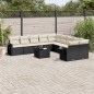 vidaXL Set de sofás de jardín 11 pzas y cojines ratán sintético negro vidaXL Set de sofás de jardín 11 pzas y cojines ratán sintético negro