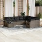 vidaXL Set de sofás de jardín 10 pzas con cojines ratán sintético gris vidaXL Set de sofás de jardín 10 pzas con cojines ratán sintético gris