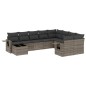 vidaXL Set de sofás de jardín 10 pzas con cojines ratán sintético gris vidaXL Set de sofás de jardín 10 pzas con cojines ratán sintético gris