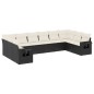 vidaXL Set de sofás de jardín 10 pzas cojines ratán sintético negro vidaXL Set de sofás de jardín 10 pzas cojines ratán sintético negro