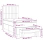 vidaXL Cama box spring con colchón tela azul 90x200 cm