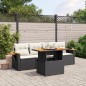 vidaXL Set de muebles de jardín 5 pzas y cojines ratán sintético negro vidaXL Set de muebles de jardín 5 pzas y cojines ratán sintético negro