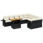 vidaXL Set de sofás de jardín 10 pzas cojines ratán sintético negro vidaXL Set de sofás de jardín 10 pzas cojines ratán sintético negro