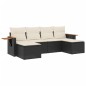 vidaXL Set de sofás de jardín 6 piezas y cojines ratán sintético negro vidaXL Set de sofás de jardín 6 piezas y cojines ratán sintético negro