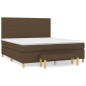 vidaXL Cama box spring con colchón tela marrón oscuro 160x200 cm vidaXL Cama box spring con colchón tela marrón oscuro 160x200 cm